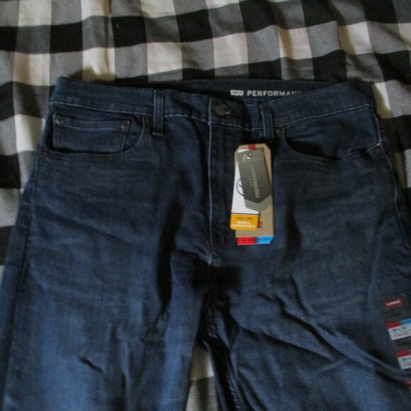 LEVI'S "502 TAPER" PERFORMANCE BLUE STRETCH DENIM ALL SEASONS TECH JEANS🆕 - Picture 2 of 5